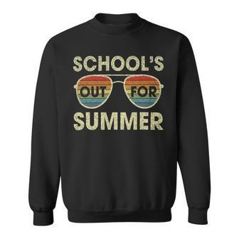 Retro Last Day Of School Schools Out For Summer Teacher V2 Sweatshirt - Seseable