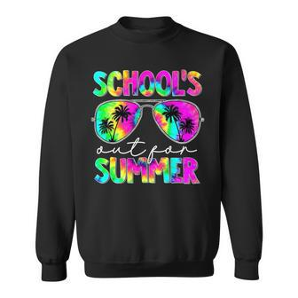 Retro Last Day School Schools Out For Summer Teacher Tie Dye V2 Sweatshirt - Seseable