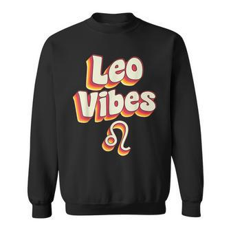 Retro Leo Zodiac Sign Astrology July August Birthday Leo Sweatshirt - Seseable