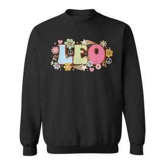 Retro Leo Zodiac Sign Astrology July August Birthday Leo V3 Sweatshirt - Seseable