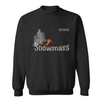Retro Snowmass Colorado Distressed Skiing Sweatshirt - Monsterry AU