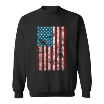 Retro Style 4Th July Usa Patriotic Distressed America Flag Gift Sweatshirt - Monsterry
