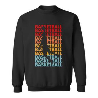Retro Vintage Basketball Typography Basketball Player Silhouette Basketball Fan Sweatshirt - Thegiftio UK