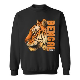 Retro Vintage Bengal Tiger Face Wild Tiger Face Men Women Sweatshirt Graphic Print Unisex - Thegiftio UK