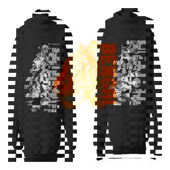 Retro Vintage Bengal Tiger Face Wild Tiger Face Men Women Sweatshirt Graphic Print Unisex - Thegiftio UK