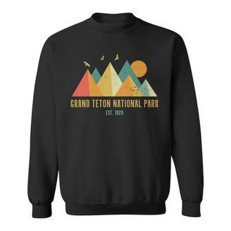 Retro Vintage Grunge Minimalist Grand Teton National Park Sweatshirt - Thegiftio UK