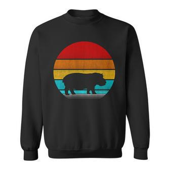 Retro Vintage Hippopotamus Sweatshirt - Monsterry AU