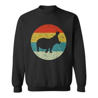Retro Vintage Hippopotamus V2 Sweatshirt - Monsterry