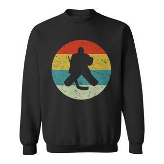 Retro Vintage Ice Hockey Goal Keeper Sweatshirt - Monsterry