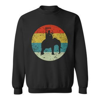 Retro Vintage Man Riding Elephant Sweatshirt - Monsterry CA
