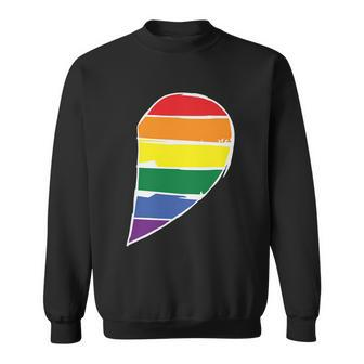 Right Half Of Heart Lgbt Gay Pride Lesbian Bisexual Ally Quote Sweatshirt - Monsterry