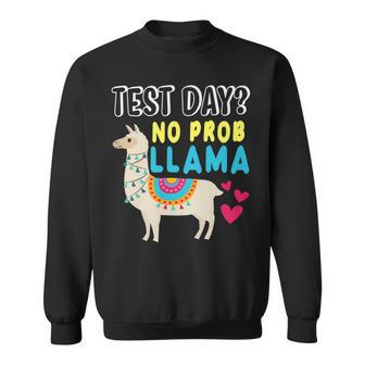 Rock The Test Day Llama Teacher Exam Testing Teaching Funny Sweatshirt - Seseable