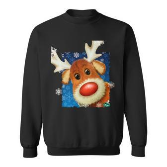 Rudolph Red Nose - Reindeer Closeup Christmas Sweatshirt - Thegiftio UK