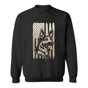 Rustic American Flag Meaningful Gift Patriotic German Shepherd Dog Lover Gift Sweatshirt - Monsterry UK