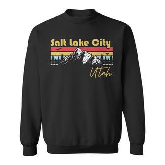 Salt Lake City Utah Roots Hometown Vintage Home State Pride Men Women Sweatshirt Graphic Print Unisex - Thegiftio UK
