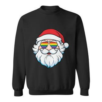 Santa Claus Christmas Sunglasses Lgbt Gay Pride Lesbian Bisexual Ally Quote Sweatshirt - Monsterry DE