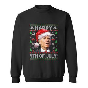 Santa Joe Biden Happy 4Th Of July Ugly Christmas Sweater Sweatshirt - Monsterry DE