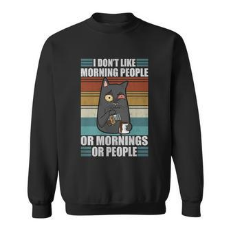 Sarcastic Cat Moody Morning People Coffee Lazy Kitty Gift Graphic Design Printed Casual Daily Basic Sweatshirt - Thegiftio UK