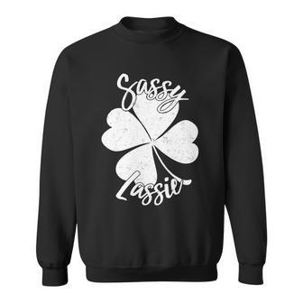 Sassy Lassie Irish Clover St Patricks Day Tshirt Sweatshirt - Monsterry