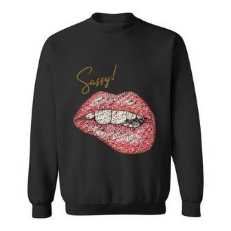 Sassy Lips Sexy Girl Graphic Sexy Lips Biting Graphic Design Printed Casual Daily Basic Sweatshirt - Thegiftio UK