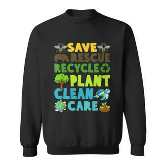 Save Bees Rescue Animals Recycle Plastic Earth Day Planet Funny Gift Sweatshirt - Monsterry AU