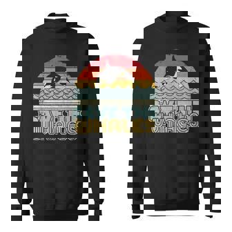 Save The Whales Retro Style Orca Killer Whale Sweatshirt - Thegiftio