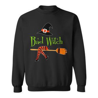 Scary Bad Witch Fly Broomstick Halloween Costume Good Witch Sweatshirt - Seseable