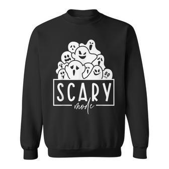 Scary Mode Boo Crew Ghost Spooky Vibes Funny Halloween Sweatshirt - Seseable