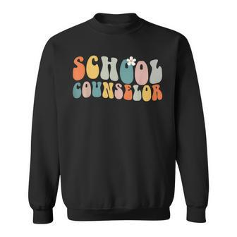 School Counselor Groovy Retro Vintage Sweatshirt - Thegiftio UK