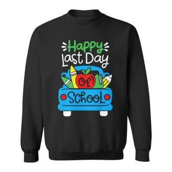 School Truck Shirts Happy Last Day Of School Teachers Kids Sweatshirt - Seseable