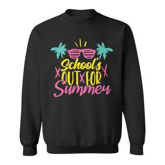 Schools Out For Summer Teacher Cool Retro Vintage Last Day Sweatshirt - Seseable