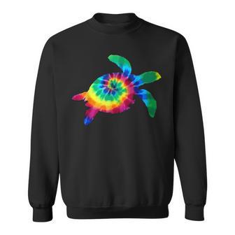 Sea Turtle Tie Dye Vintage Scuba Diving Diver Turtle Sweatshirt - Thegiftio UK