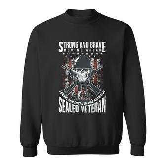 Sealed Veteran Strong And Brave Graphic Design Printed Casual Daily Basic Sweatshirt - Thegiftio UK