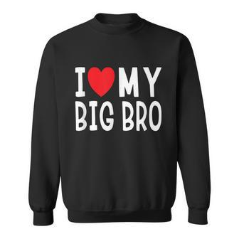 Sibling Quote I Love My Big Bro Heart Brother Sweatshirt - Thegiftio UK
