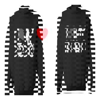 Sibling Quote I Love My Big Bro Heart Brother Sweatshirt - Thegiftio