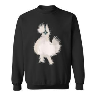 Silkie Chicken Wearing Headphone Sweatshirt - Thegiftio UK