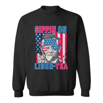 Sippin On Liberty 4Th Of July Abraham Lincoln Sweatshirt - Monsterry AU