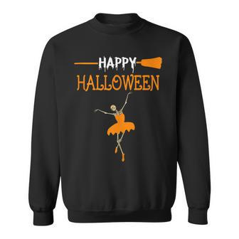 Skeleton Dancing Ballet To Happy Halloween Cute Sweatshirt - Seseable