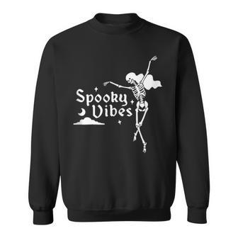 Skeleton Dancing In The Moonlight Spooky Vibes Halloween Sweatshirt - Seseable