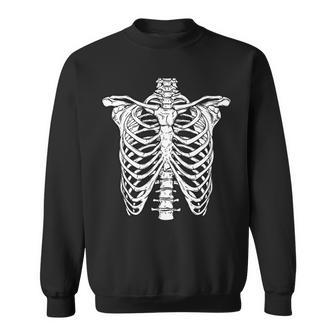 Skeleton Rib Cage Scary Halloween Costume V2 Sweatshirt - Thegiftio UK