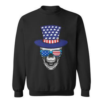 Skull 4Th Of July Uncle Sam Us Graphic Plus Size Shirt For Men Women Family Boy Sweatshirt - Monsterry UK