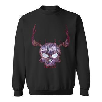 Skull Deer Antler Halloween Scary - Bone Design Sweatshirt - Seseable