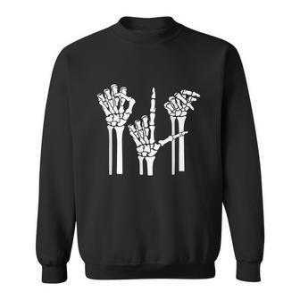 Slp Skeleton Hand Halloween Graphic Design Printed Casual Daily Basic Sweatshirt - Thegiftio UK