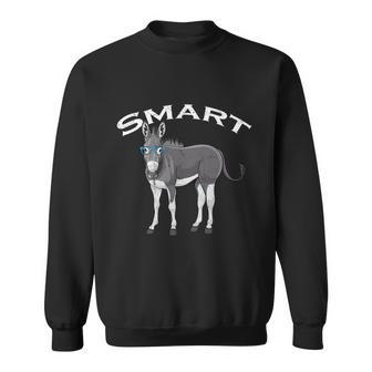Smart Donkey Lover Sarcastic Adult Humor Blue Glasses Gift Sweatshirt - Monsterry UK