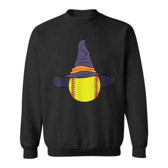 Softball Player Halloween Witch Hat Costume Halloween Party Sweatshirt | Seseable UK