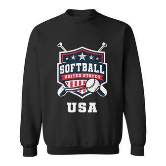 Softball Usa Support The Team Usa Flag Sweatshirt - Monsterry AU
