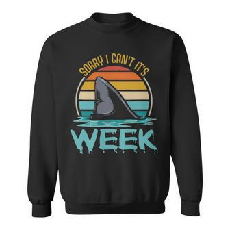 Sorry I Cant Its Week Ocean Scuba Diving Funny Shark Lover Sweatshirt - Thegiftio UK