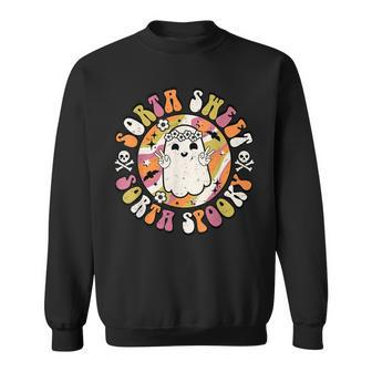 Sorta Sweet Sorta Spooky Cute Smiling Ghost Funny Halloween Sweatshirt - Seseable