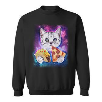 Space Cat Pizza And Tacos Tshirt Sweatshirt - Monsterry AU