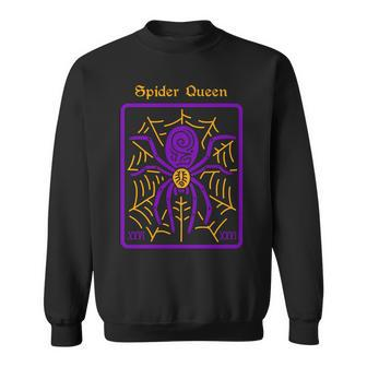 Spider Queen Tarot Card Halloween Occult Decor Men Women Sweatshirt Men Women Sweatshirt Graphic Print Unisex - Thegiftio UK